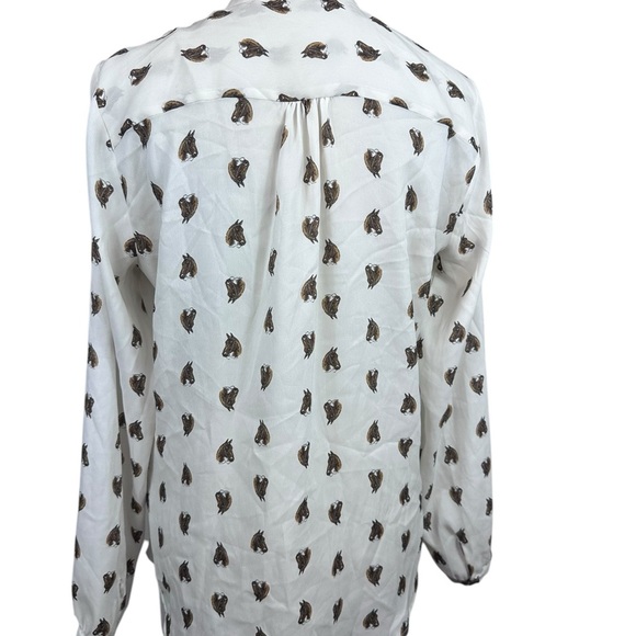 Zara Basic long sleeve top with horse print size large - Picture 4 of 14